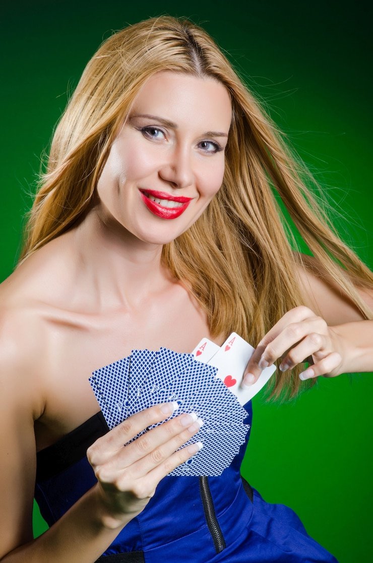 Live blackjack table at qqrolex studio with HD multi-camera setup